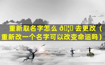 重新取名字怎么 🦉 去更改（重新改一个名字可以改变命运吗）